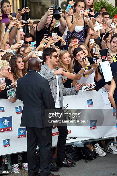 Actor Zac Efron arrives at the 'We Are Your Friends' Premiere at Kinepolis on August 12, 2015 in Lille, France.