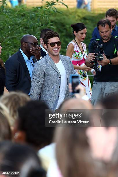Actor Zac Efron arrives at the 'We Are Your Friends' Premiere at Kinepolis on August 12, 2015 in Lille, France.