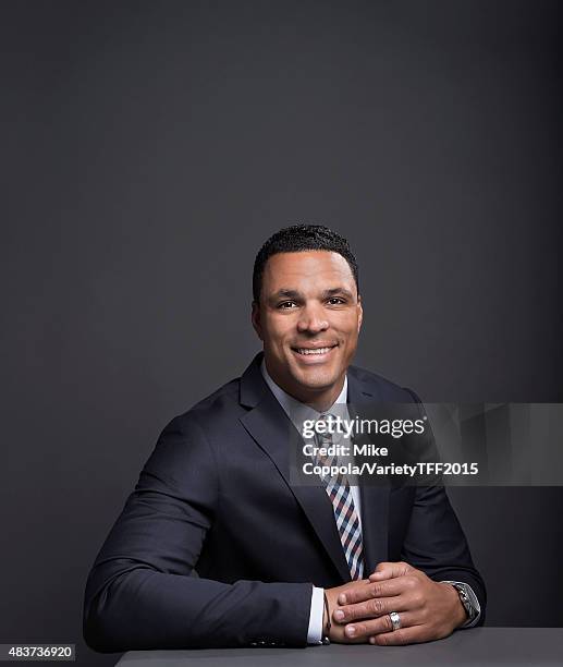 Analyst and former football player Tony Gonzalez is photographed for Variety at the Tribeca Film Festival on April 16, 2015 in New York City.