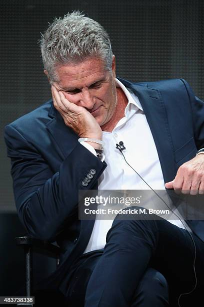 Personality Donny Deutsch speaks onstage during the USA Networks 'donny!' panel discussion at the NBCUniversal portion of the 2015 Summer TCA Tour...