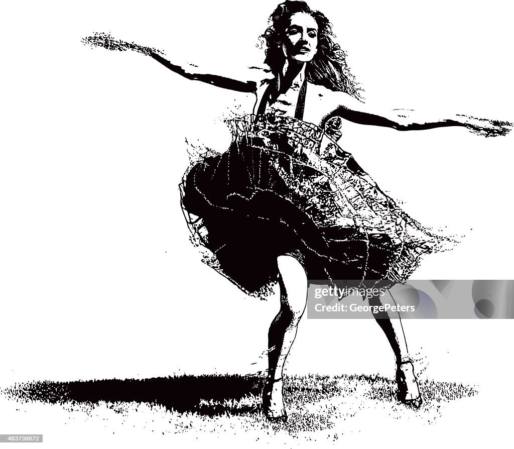 Vintage Woman Latin Dancing