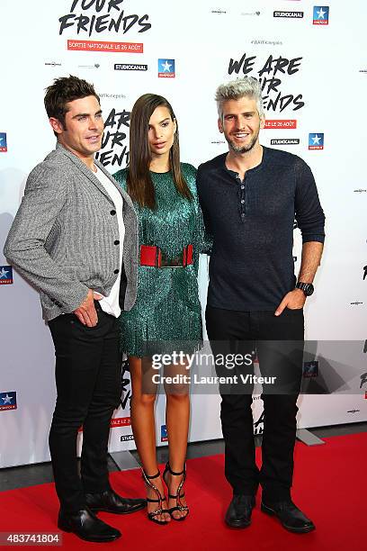 Actor Zac Efron, Actress Emily Ratajkowski and Director Max Joseph attend the 'We Are Your Friends' Premiere at Kinepolis on August 12, 2015 in...