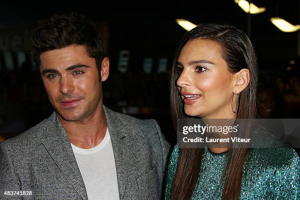 Actor Zac Efron and Actress Emily Ratajkowski attend the 'We Are Your Friends' Premiere at Kinepolis on August 12, 2015 in Lille, France.