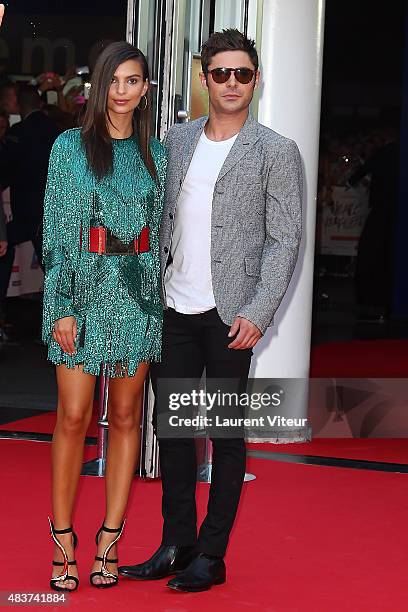 Actress Emily Ratajkowski and Actor Zac Efron attend the 'We Are Your Friends' Premiere at Kinepolis on August 12, 2015 in Lille, France.