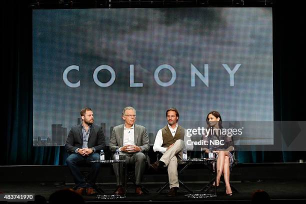 NBCUniversal Press Tour, August 2015 -- USA's "Colony" Session -- Pictured: Ryan Condal, Executive Producer; Carlton Cuse, Executive Producer; Josh...