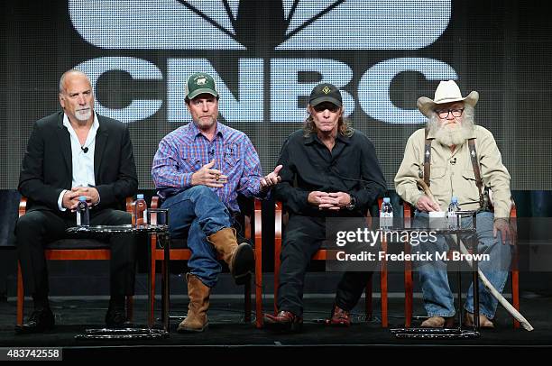 Primetime Alternative, CNBC Jim Ackerman, TV personalities/investors Rooster McConaughey, Butch Gilliam and Gil Prather speak onstage during the...