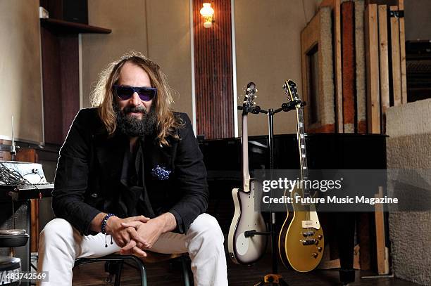 French singer, songwriter and multi-instrumentalist Sebastien Tellier photographed at his recording studio in Paris, on September 6, 2012.