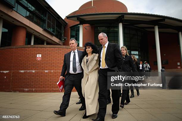 Former deputy speaker of the House of Commons Nigel Evans leaves Preston Crown Court, with unidentified friends after being found not guilty of...