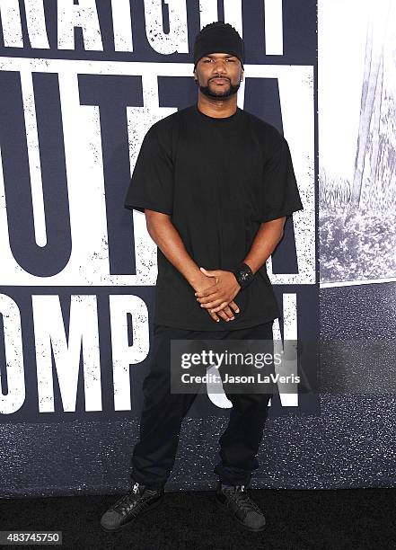 Actor Damien Dante Wayans attends the premiere of "Straight Outta Compton" at Microsoft Theater on August 10, 2015 in Los Angeles, California.