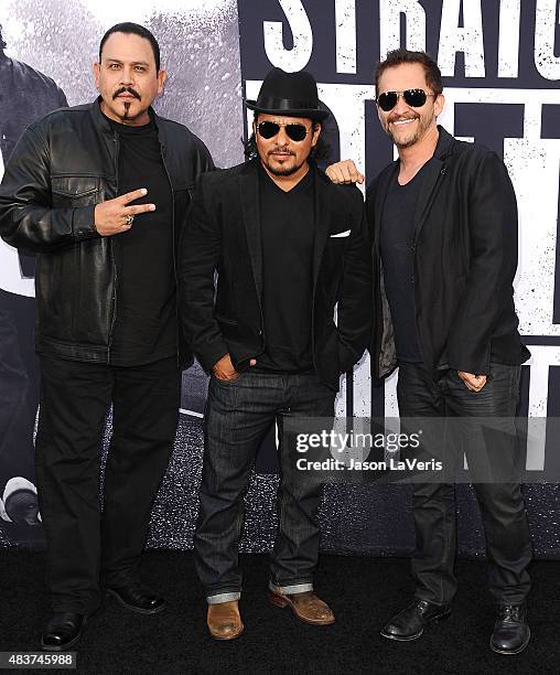 Jacob Vargas and Clifton Collins Jr. Attend the premiere of "Straight Outta Compton" at Microsoft Theater on August 10, 2015 in Los Angeles,...