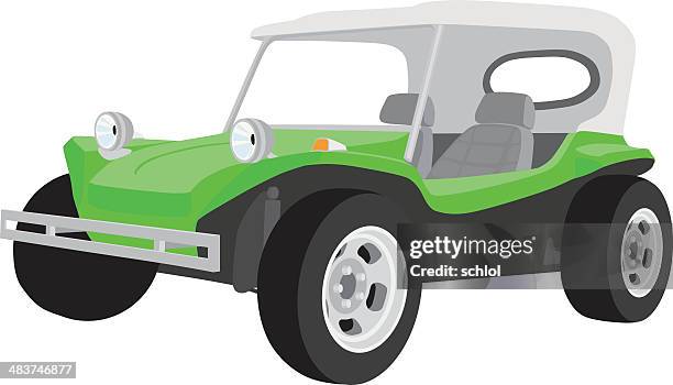 green machine - dune buggy stock illustrations