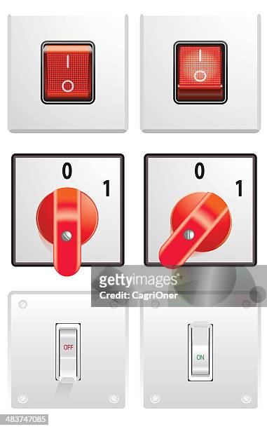electric switches - toggle switch stock illustrations