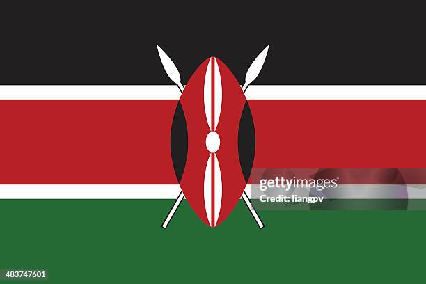 ilustraciones, imágenes clip art, dibujos animados e iconos de stock de bandera de kenia - kenyan flag