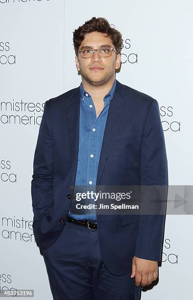 Actor Matthew Shear attends the "Mistress America" New York premiere at Landmark Sunshine Cinema on August 12, 2015 in New York City.