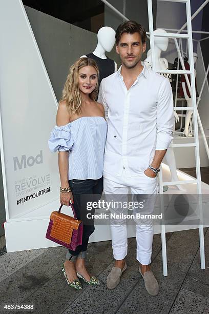 Olivia Palermo and Johannes Huebl attend the StyleWatch x Revolve Fall Fashion Party on the The High Line on August 12, 2015 in New York City.