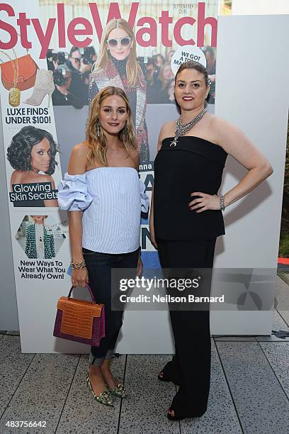 Olivia Palermo and StyleWatch Editor Lisa Arbetter attend the StyleWatch x Revolve Fall Fashion Party on the The High Line on August 12, 2015 in New...