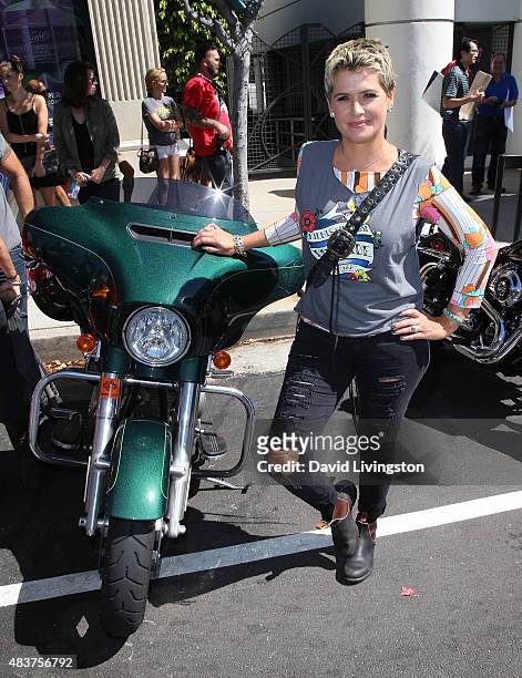 Actress Kristy Swanson attends the 6th Annual Kiehl's LifeRide for amfAR celebration at Kiehl's Since 1851 on August 12, 2015 in Santa Monica,...