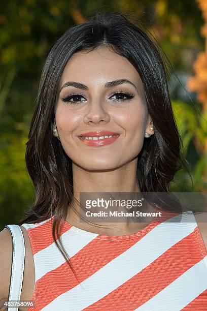 Actress Victoria Justice arrives at People StyleWatch Fall Fashion Party on August 12, 2015 in New York City.