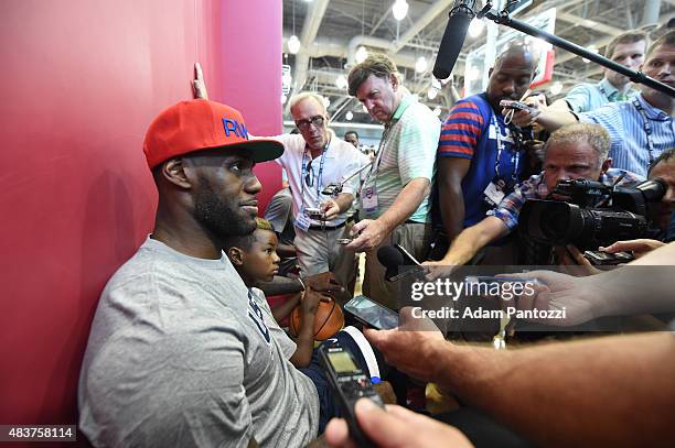 LeBron James of USA Mens National Team participates in minicamp at UNLV on August 12, 2015 in Las Vegas, Nevada. NOTE TO USER: User expressly...