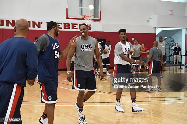 Members of USA Mens National Team participate in minicamp at UNLV on August 12, 2015 in Las Vegas, Nevada. NOTE TO USER: User expressly acknowledges...