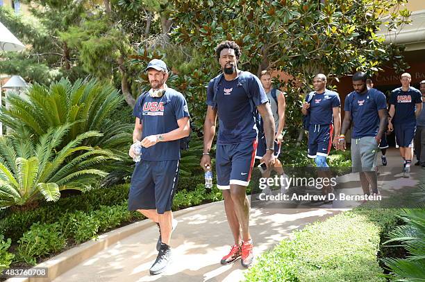 Members of USA Mens National Team participate in minicamp at UNLV on August 12, 2015 in Las Vegas, Nevada. NOTE TO USER: User expressly acknowledges...