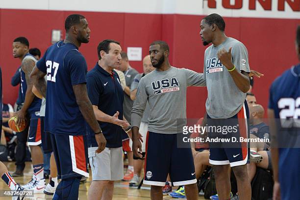 Members of USA Mens National Team participate in minicamp at UNLV on August 12, 2015 in Las Vegas, Nevada. NOTE TO USER: User expressly acknowledges...