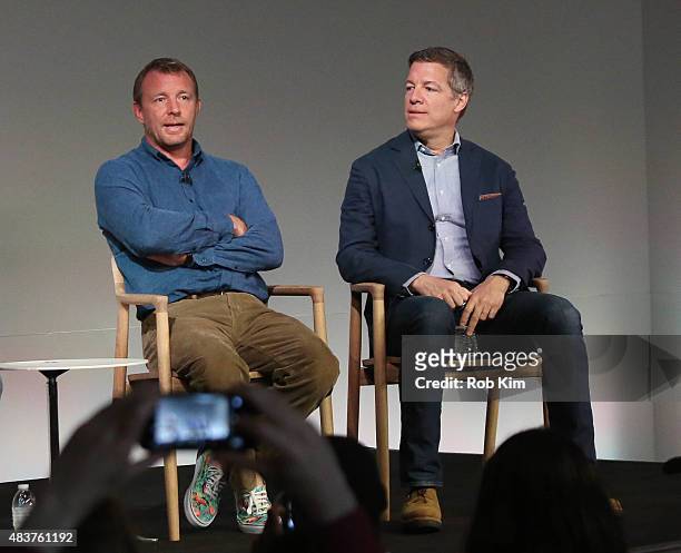 Guy Ritchie and Lionel Wigram attend Meet the Filmmaker: Guy Ritchie And Lionel Wigram, "The Man From U.N.C.L.E." at Apple Store Soho on August 12,...