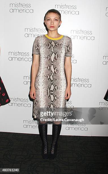 Tavi Gevinson attends the "Mistress America" New York Premiere at Landmark Sunshine Cinema on August 12, 2015 in New York City.