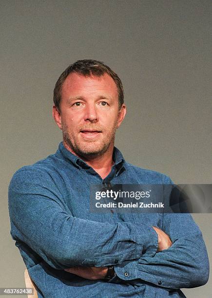 Filmmaker Guy Ritchie discusses his new film "The Man From U.N.C.L.E" at Apple Store Soho on August 12, 2015 in New York City.