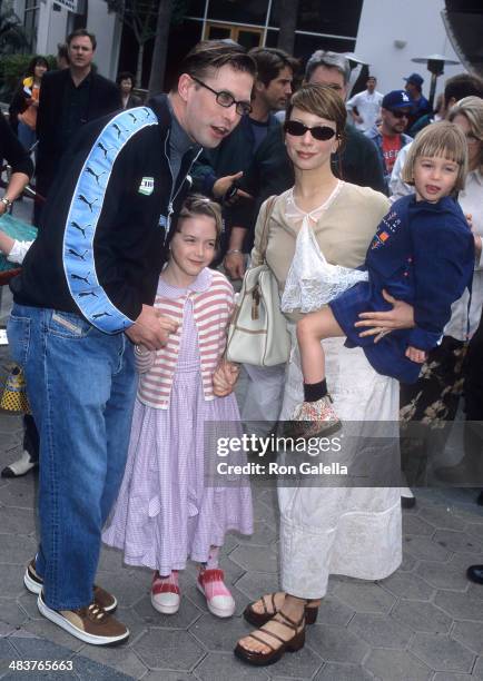 Actor Stephen Baldwin, wife Kennya, and daugters Alaia and Hailey attend "The Flintstones in Viva Rock Vegas" Universal City Premiere on April 15,...