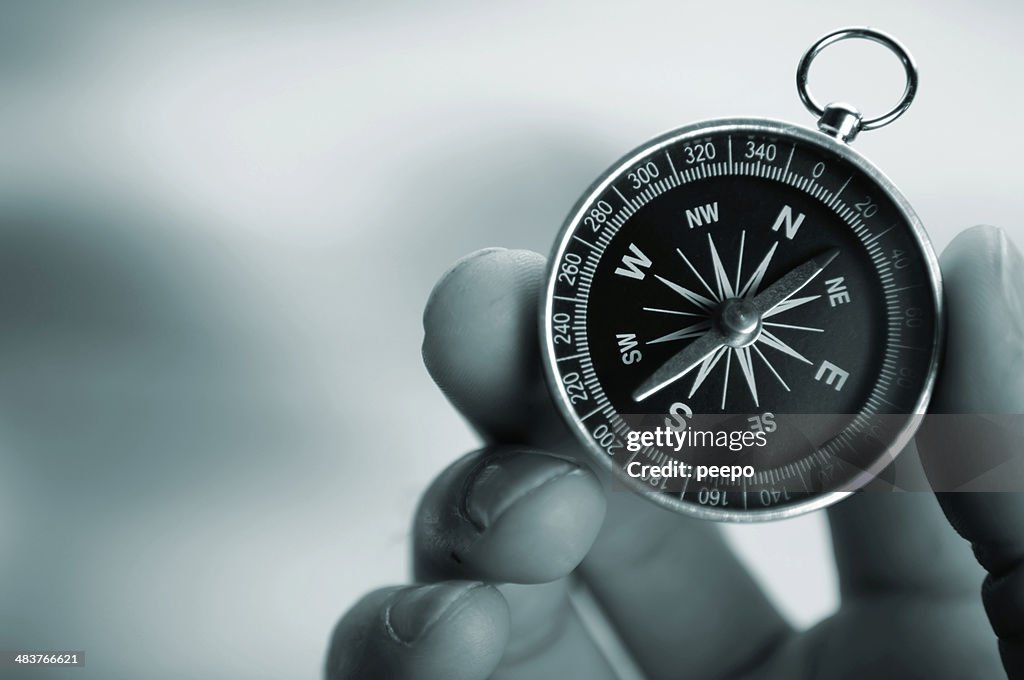 Hand Holding Compass