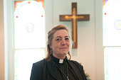 Candid of Female Minister Inside Church