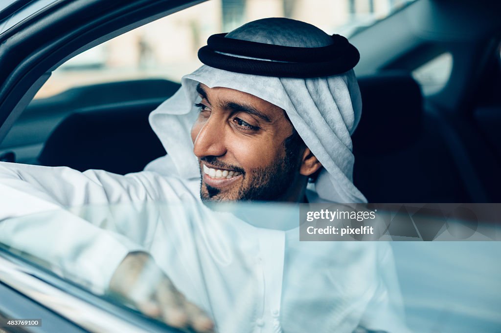 Emirati Businessman in a car
