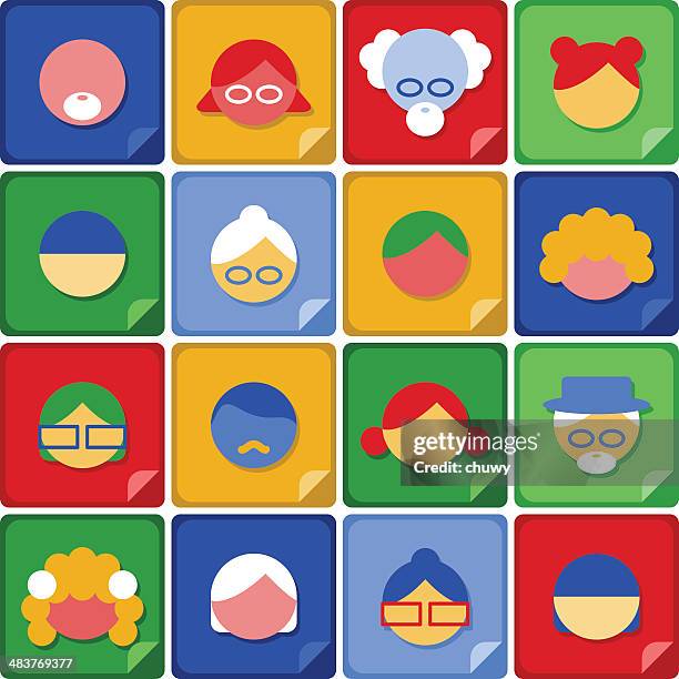 people faces - diverse scientists stock illustrations