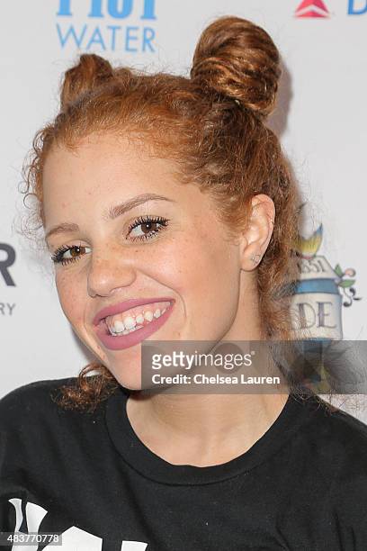 Social media influencer Mahogany Lox arrives at the 6th annual Kiehl's LifeRide for amfAR celebration at Kiehl's Since 1851 on August 12, 2015 in...