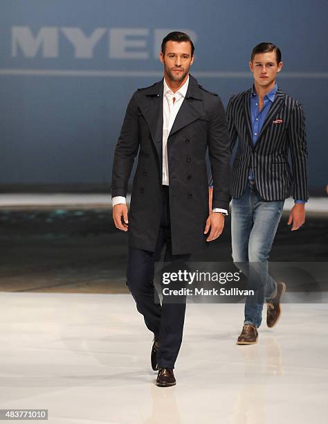 Models wearing M.J. Bale during rehearsal ahead of the Myer Spring 2015 Fashion Launch on August 13, 2015 in Sydney, Australia.