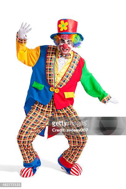 clown on white background - joker stock pictures, royalty-free photos & images
