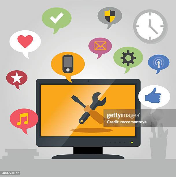 Computer Support Vector Graphics Vector Computer Support High-Res Vector Graphic - Getty Images