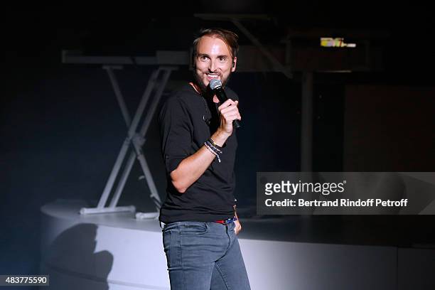 Singer Christophe Willem performs in his Christophe Willem Show during the 31th Ramatuelle Festival : Day 12 and last day, on August 12, 2015 in...