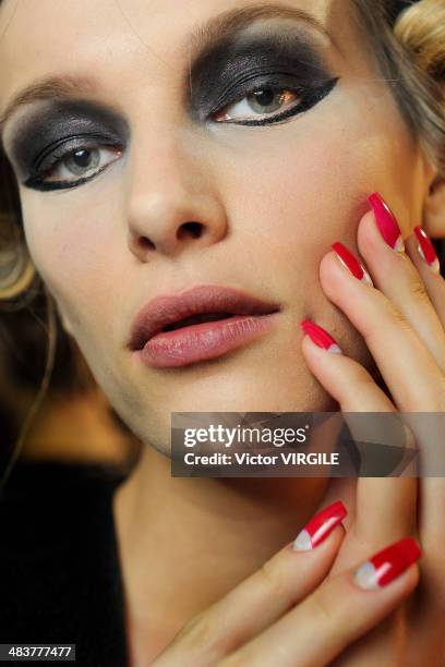 Backstage and atmosphere during Samuel Cirnansck show at Sao Paulo Fashion Week Spring Summer 2014/2015 at Parque Candido Portinari on April 4, 2014...