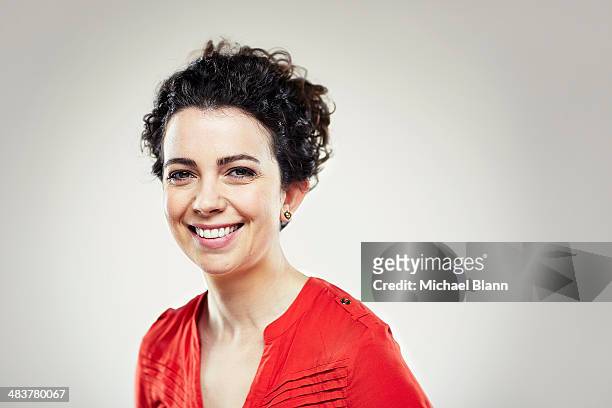 head and shoulders portrait - curly hair woman portrait stock pictures, royalty-free photos & images