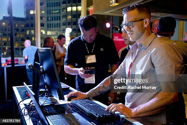 Guests attend Lenovo ThinkPad P Series launch party at Siggraph 2015 on August 12, 2015 in Los Angeles, California.