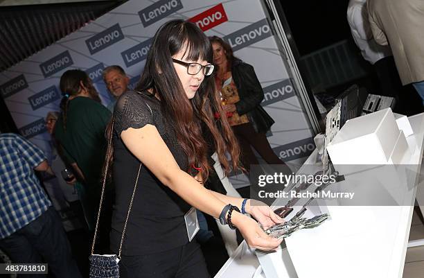 Rissy Guo attends the Lenovo ThinkPad P Series launch party at Siggraph 2015 on August 12, 2015 in Los Angeles, California.
