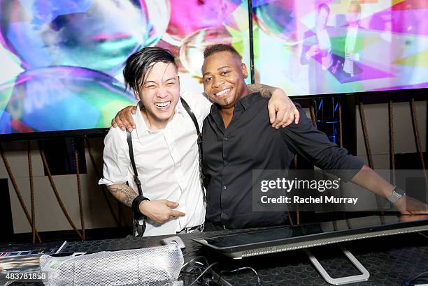 Poet of the Black Eyed Peas and Lenovo's Allen Bolden attend the Lenovo ThinkPad P Series launch party at Siggraph 2015 on August 12, 2015 in Los...