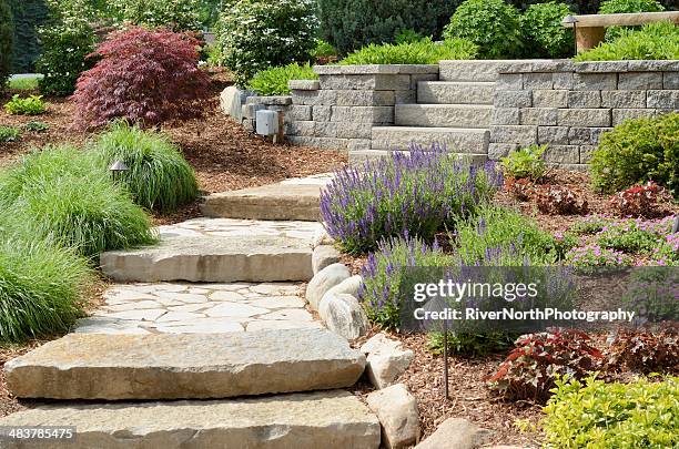professionelle landschaft - gartenanlage stock-fotos und bilder
