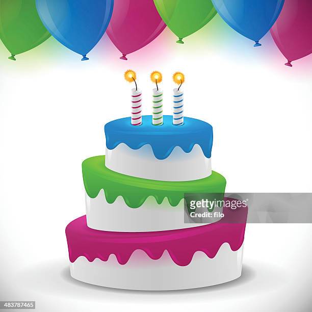 birthday cake - birthday candles stock illustrations