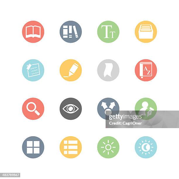 e-book icons : minimal style - reading list stock illustrations