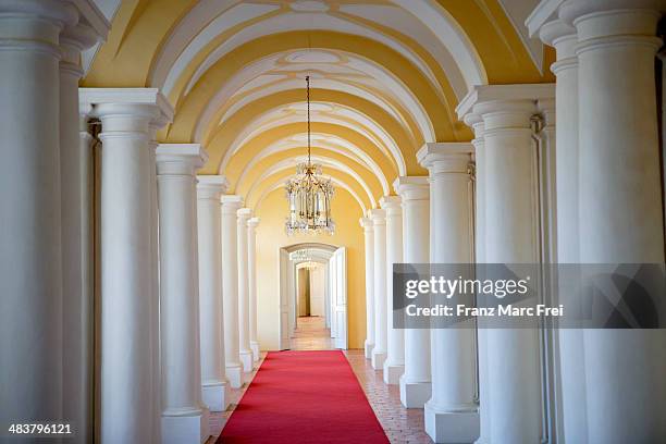 hallway at rundale palace - bauska stock-fotos und bilder