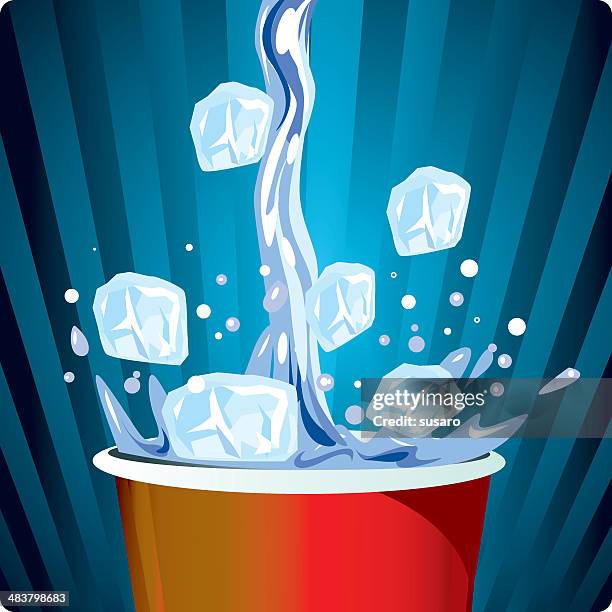 pouring n' splashing - ice splash stock illustrations