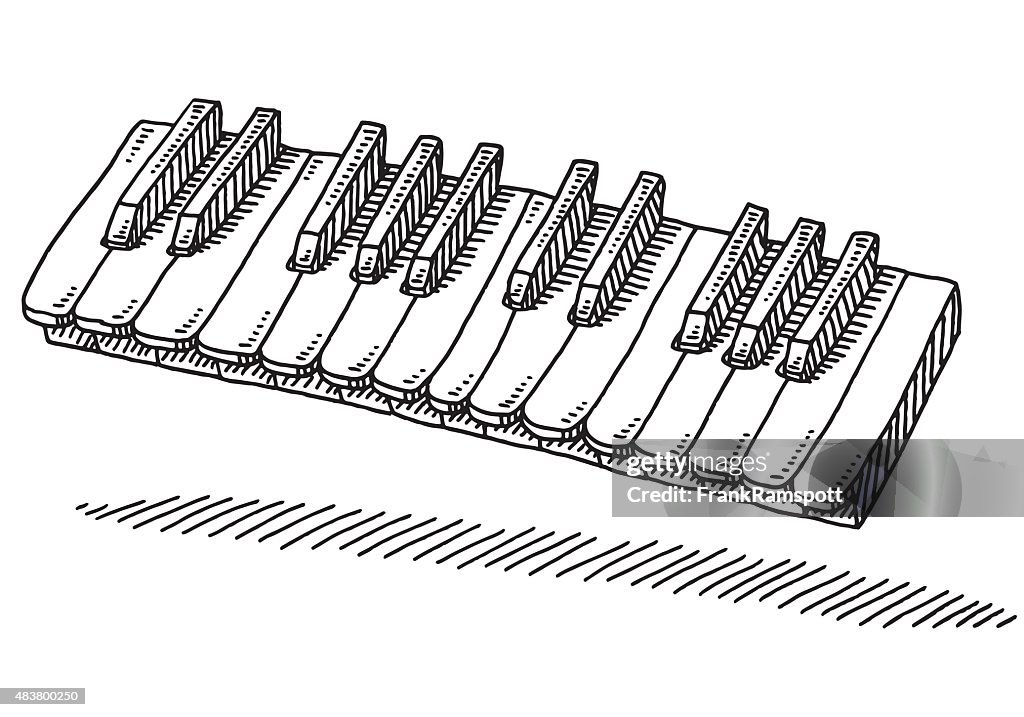 Small Keyboard Instrument Drawing Keys Of A Keyboard Instrument Drawing High-Res Vector Graphic - Getty ...